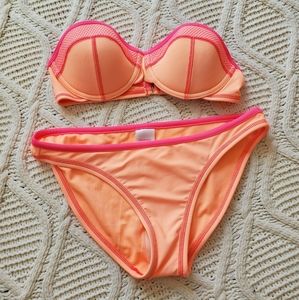 Xhilaration Neon Orange and Pink Bikini Set
